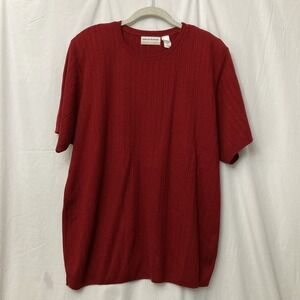Alfred Dunner Woman Red Short Sleeve Sweater w/Shoulder Pads - SZ 3X